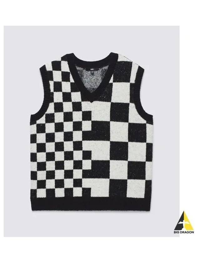 Courtyard Checker Sweater Vest Marshmallow VN000F6WFS81 - VANS - BALAAN 1