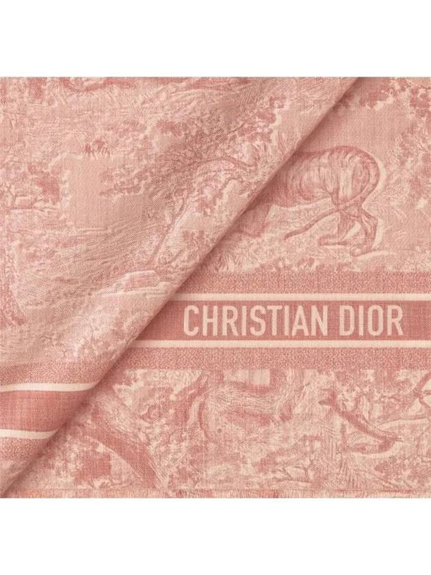 Toile De Jouy Sauvage Silk Scarf Rose - DIOR - BALAAN 5