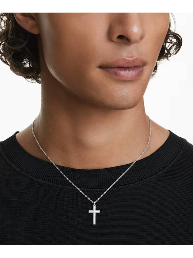 Insigne Pave Cross Rhodium Necklace White - SWAROVSKI - BALAAN 4