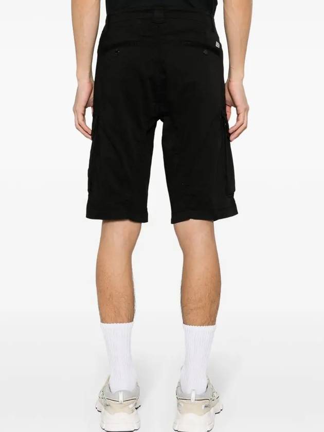 Stretch Satin Cargo Shorts Black - CP COMPANY - BALAAN 5