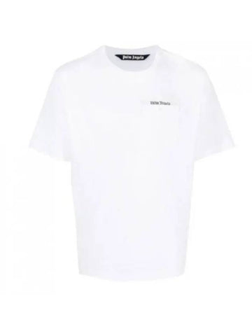 Sartorial Tape Pocket Short Sleeve T-Shirt White - PALM ANGELS - BALAAN 1