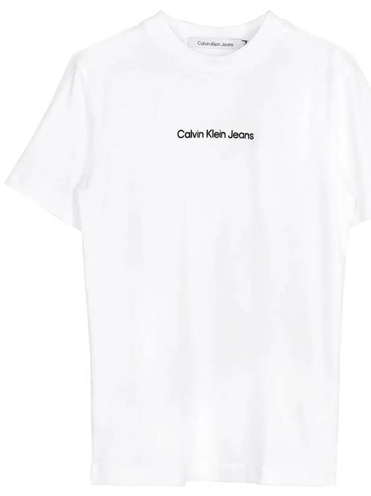 White monologo t shirt J20J221065 YAF - CALVIN KLEIN - BALAAN 1