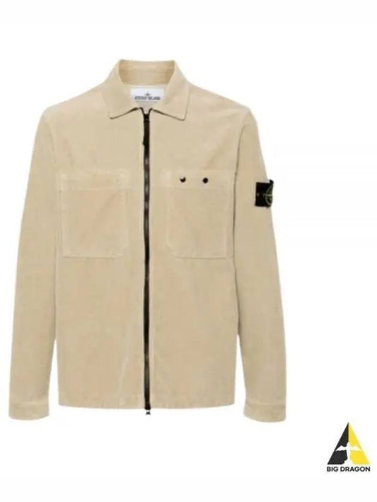 Wappen patch corduroy cotton jacket beige - STONE ISLAND - BALAAN 2