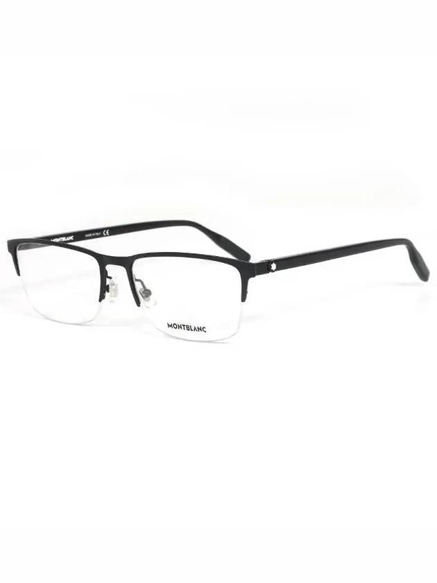 Eyewear Half Rimless Metal Eyeglasses Black - MONTBLANC - BALAAN.