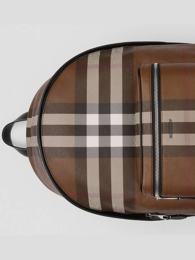 JETT check leather backpack dark brown - BURBERRY - BALAAN 5