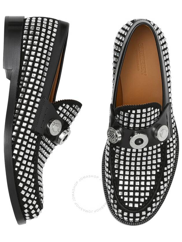 Burberry Broadbrook Crystal Embellished Suede Loafers Brand Size 37 US Size 7 - BURBERRY - BALAAN 3