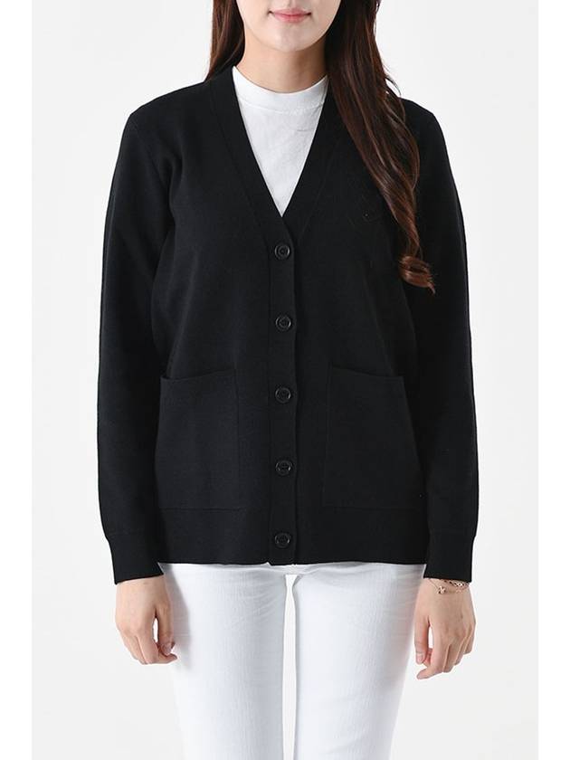 bag logo V-neck cardigan black - BURBERRY - BALAAN 2