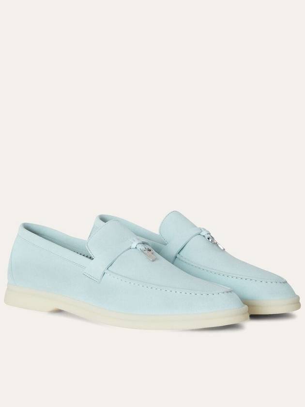 Summer Charms Walk Suede Loafers Azur Sapphire - LORO PIANA - BALAAN 2