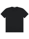 Men's Loose Fit Rib Cotton Short Sleeve T-Shirt Black - LEMAIRE - BALAAN 2