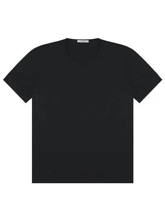 Men's Loose Fit Rib Cotton Short Sleeve T-Shirt Black - LEMAIRE - BALAAN 2