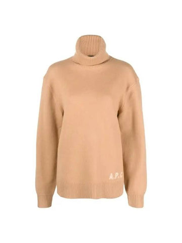 Walter Logo Merino Wool Turtleneck Brown - A.P.C. - BALAAN 1