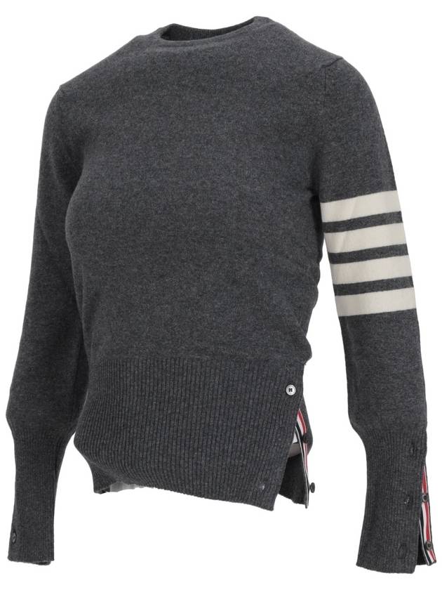 Women's 4 Bar Classic Cashmere Pullover Knit Top Grey - THOM BROWNE - BALAAN 3