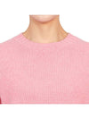 Embroidered Logo Crew Neck Cashmere Knit Top Pink - SPORTY & RICH - BALAAN 7