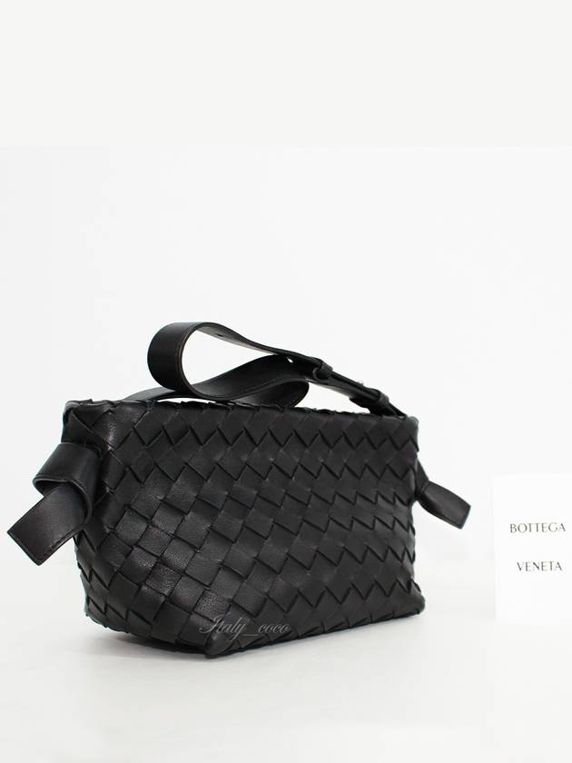 Intrecciato Tie Mini Shoulder Bag Black - BOTTEGA VENETA - BALAAN 4