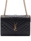 Gold Matelass Grain De Poudre Envelope Medium Shoulder Bag Black - SAINT LAURENT - BALAAN 2