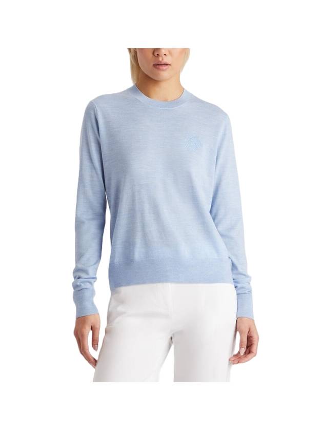 Talk Buddy To Me Crew Neck Merino Wool Knit Top Sky Blue - G/FORE - BALAAN 1