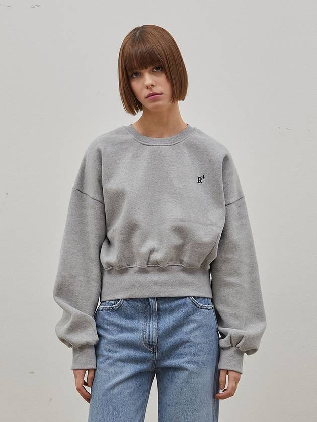 Steady Crop Sweatshirt Gray - RYUL+WAI: - BALAAN 1