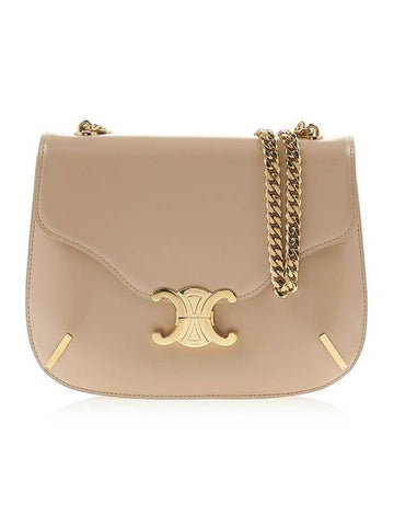 Chain Besace Triomphe Leather Shoulder Bag Beige - CELINE - BALAAN 1