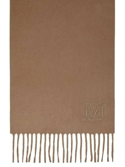 Wsdahlia Embroid M Logo Fringe Cashmere Muffler Camel - MAX MARA - BALAAN 2