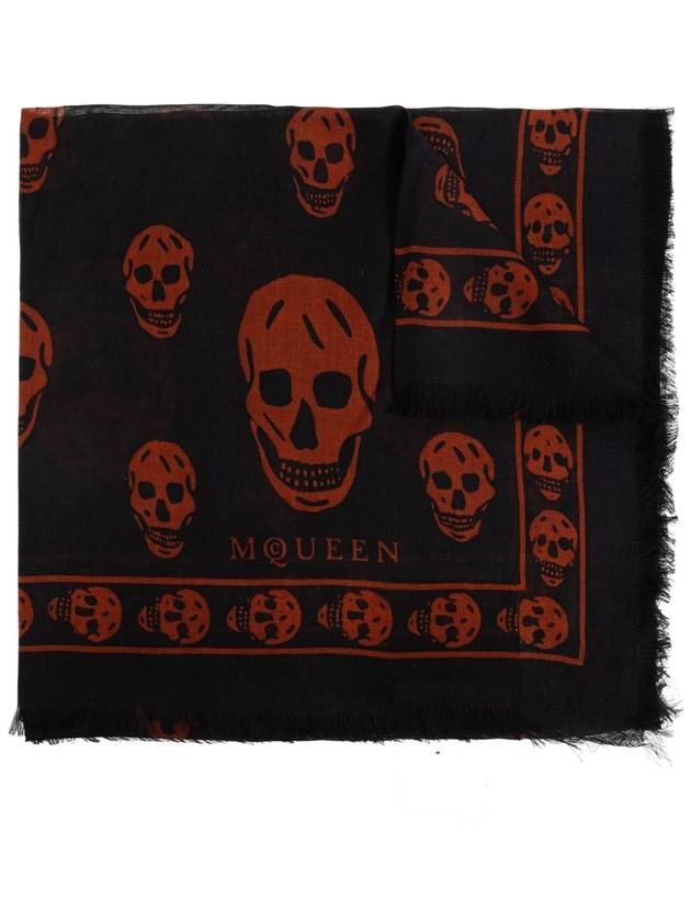 Alexander McQueen Scarf With Silk Trim, Men's, Black - ALEXANDER MCQUEEN - BALAAN 1