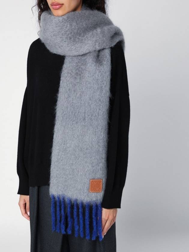 Mohair Wool Scarf Grey Blue - LOEWE - BALAAN 6