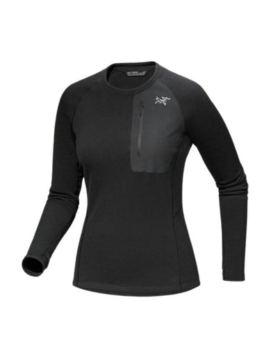 Kyanite Baselayer Crew Neck Long Sleeve T-Shirt Black - ARC'TERYX - BALAAN 1