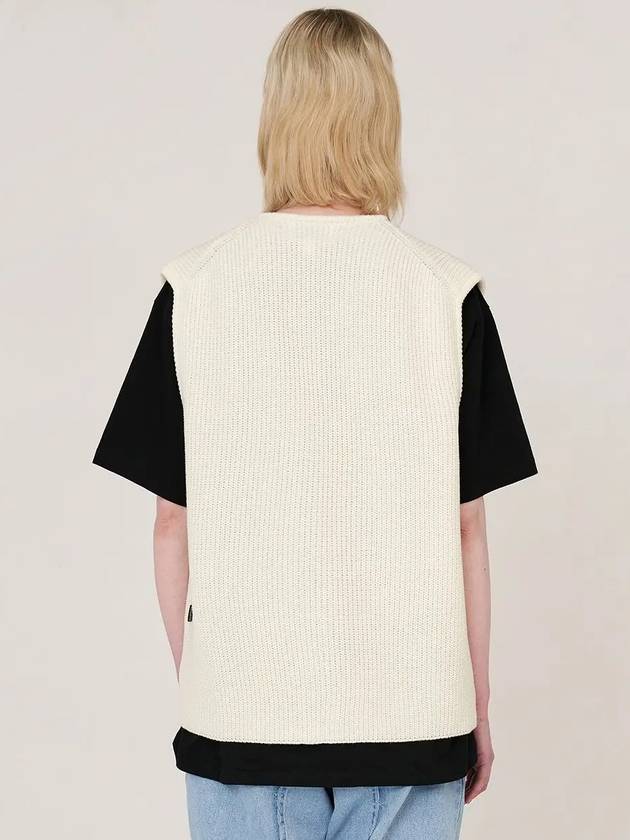 Clover Zipper Knit Vest Ivory - UNALLOYED - BALAAN 4