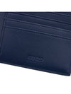 Frontal Logo Leather Half Wallet Navy - KENZO - BALAAN 9