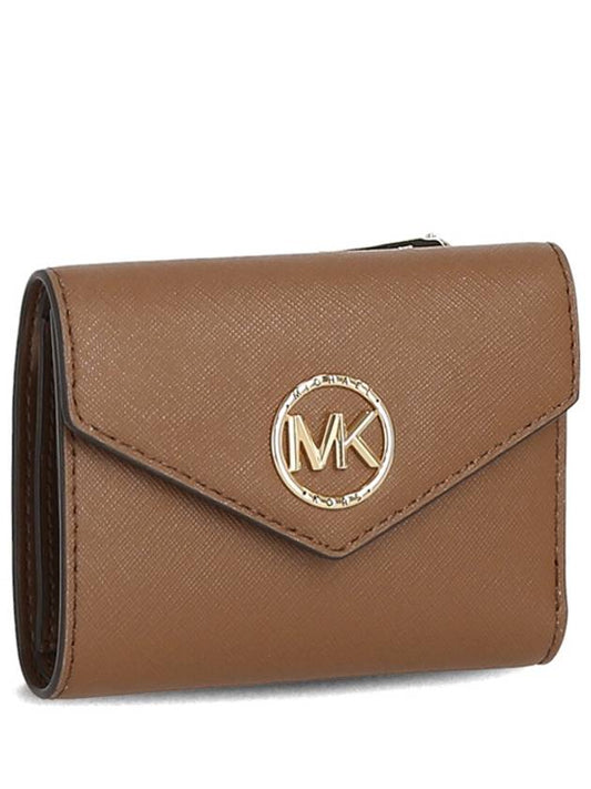 Carmen Medium Saffiano Leather Tri-Fold Half Wallet Brown - MICHAEL KORS - BALAAN 2