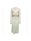 Chiffon Layered Silk Long Dress White - FENDI - BALAAN 1