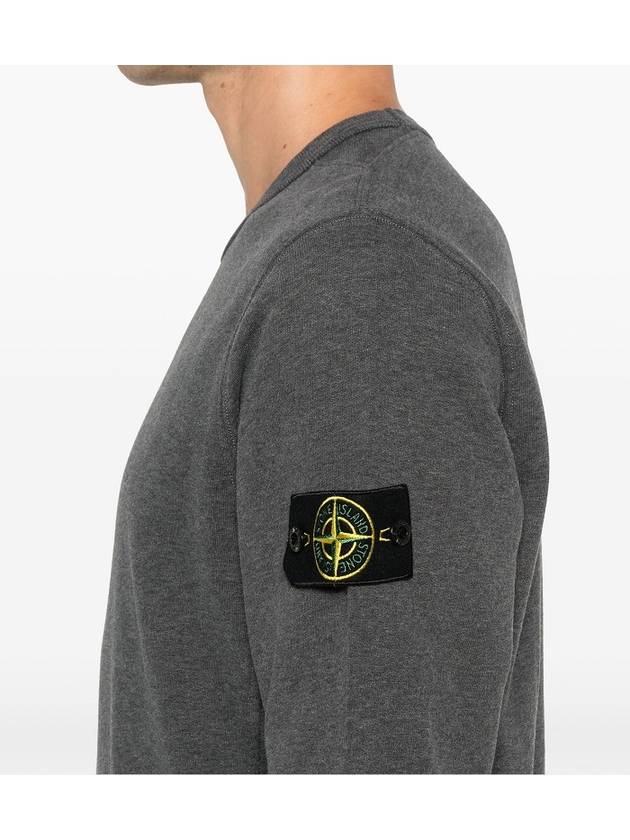 Wappen Patch Crew Neck Cotton Sweatshirt Dark Grey - STONE ISLAND - BALAAN 5