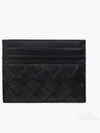 Intrecciato Leather Card Wallet Black - BOTTEGA VENETA - BALAAN 2