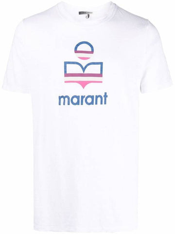 Logo printed linen tshirt TS042722P049H - ISABEL MARANT - BALAAN 1