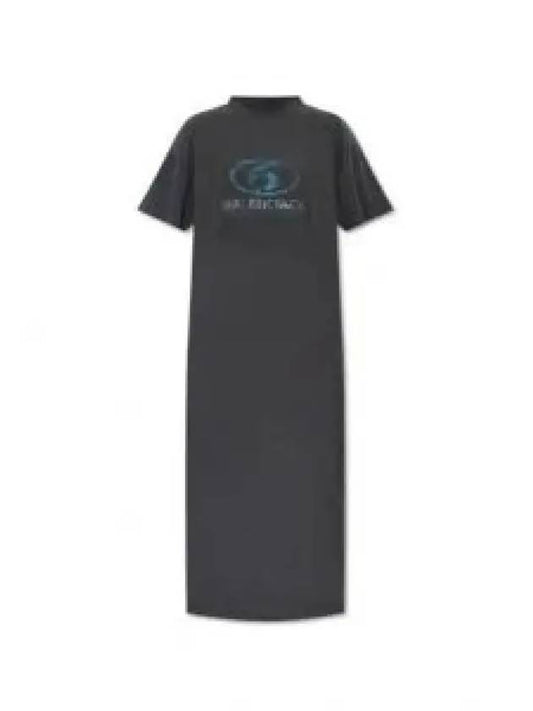 Women's Surfer Maxi T-shirt Long Dress Black - BALENCIAGA - BALAAN 2
