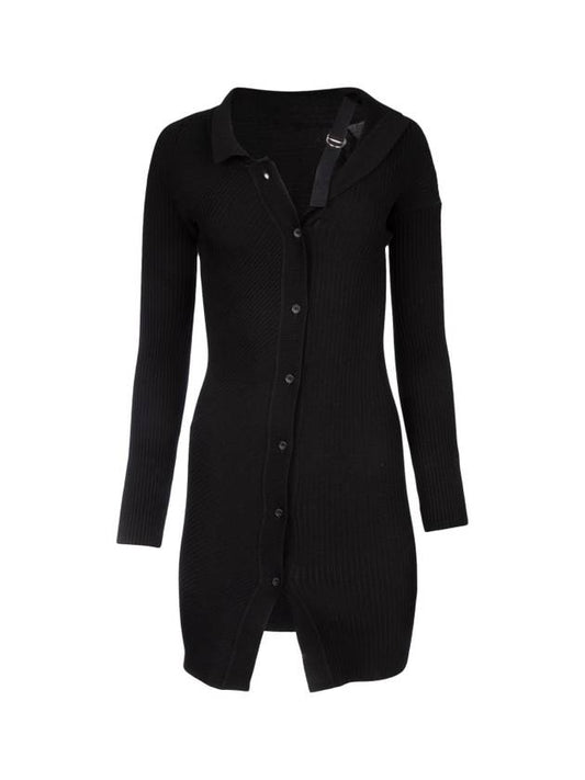 Women's La Robe Maille Colin Mini Short Dress Black - JACQUEMUS - BALAAN 1