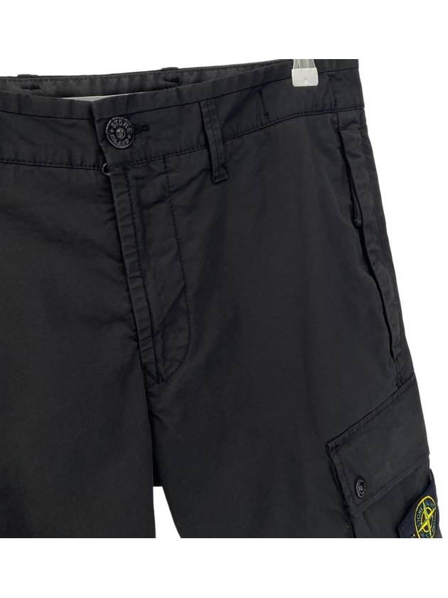 Wappen Cargo Bermuda Shorts Black - STONE ISLAND - BALAAN 3