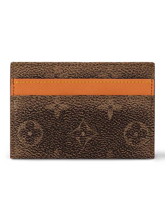 Double Monogram Dust Coated Canvas Card Wallet Brown - LOUIS VUITTON - BALAAN 4