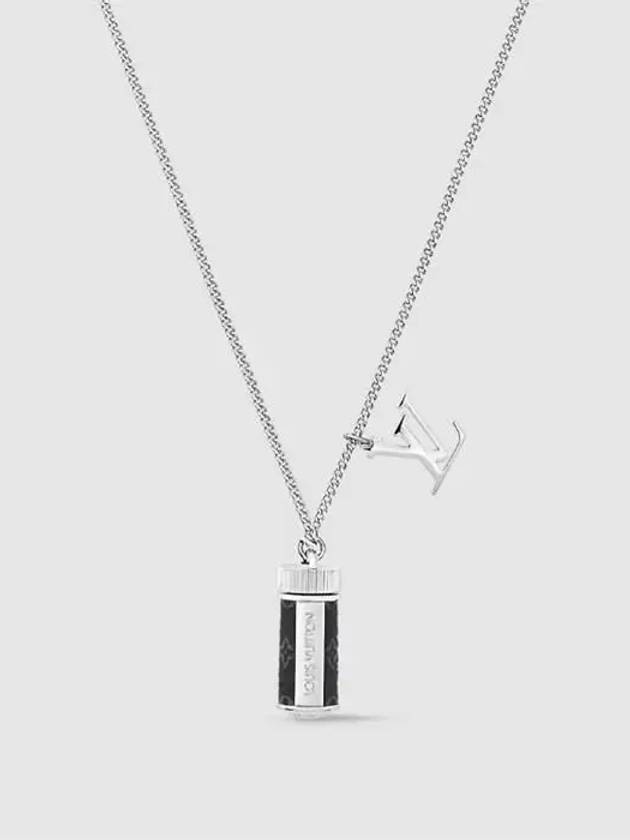 Men's Monogram Eclipse Charms Necklace Silver - LOUIS VUITTON - BALAAN 2