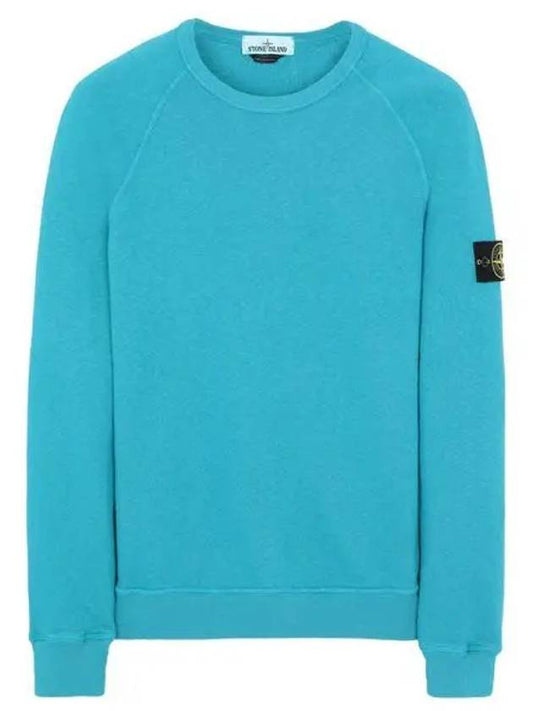 Logo Wappen Washed Raglan Sweatshirt Light Blue - STONE ISLAND - BALAAN 2