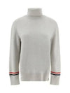 Women's Jersey Stitch Wool Turtleneck Beige - THOM BROWNE - BALAAN 2