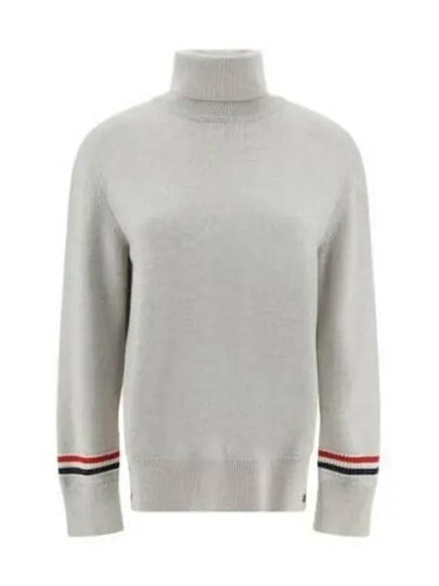 Women's Jersey Stitch Wool Turtleneck Beige - THOM BROWNE - BALAAN 2