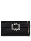 Broche Vivier Buckle Satin Clutch Bag Black - ROGER VIVIER - BALAAN 2