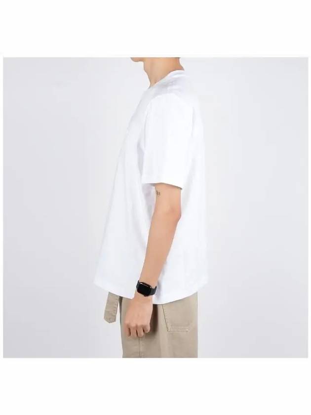 Embossed Oval D Short Sleeve T-Shirt White - DIESEL - BALAAN 4