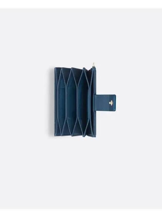 Lady 5-Gusset Patent Cannage Calfskin Card Wallet Midnight Blue - DIOR - BALAAN 4