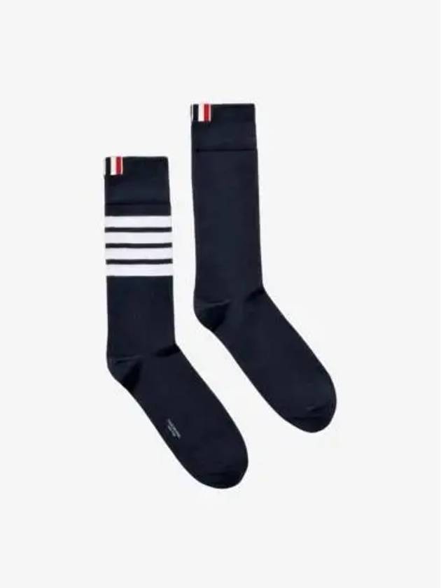 Men's Diagonal Light Weight Midi Socks Navy - THOM BROWNE - BALAAN 2