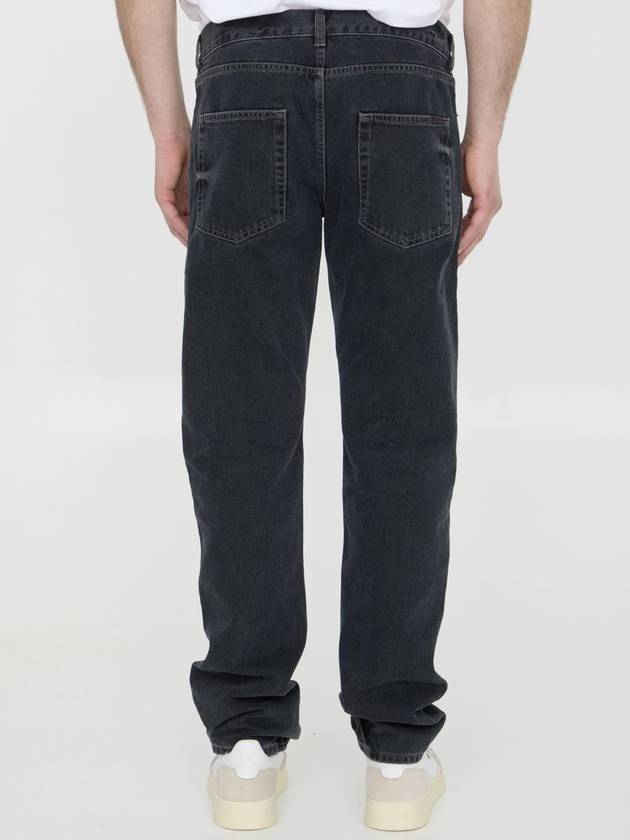 Classic Slim Cut Cotton Straight Jeans Black - SAINT LAURENT - BALAAN 5