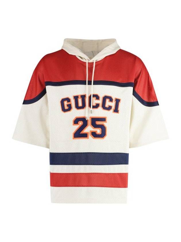 GG Perforated Hoodie White Red - GUCCI - BALAAN 3