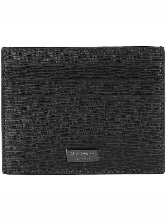 Gancini Pebble 3-Fold Card Wallet Black - SALVATORE FERRAGAMO - BALAAN 2