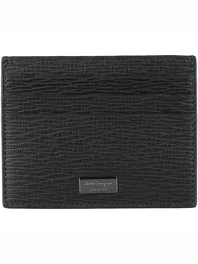 Gancini Pebble 3-Fold Card Wallet Black - SALVATORE FERRAGAMO - BALAAN 3