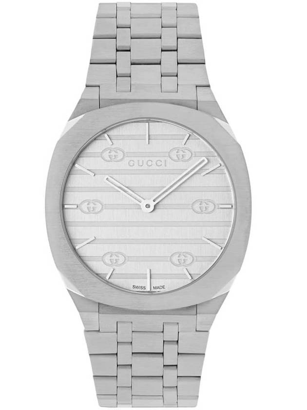 25H Stainless Steel 34MM Watch Silver YA163402 - GUCCI - BALAAN 1